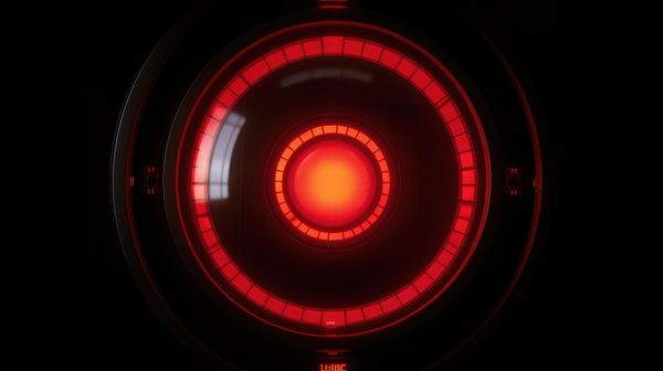HAL 9000, a glowing red "eye" on a black background